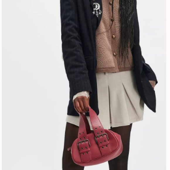 Free People 🆕️Leather Bag🔖Oxblood Say Yes Bag - Picture 6 of 12